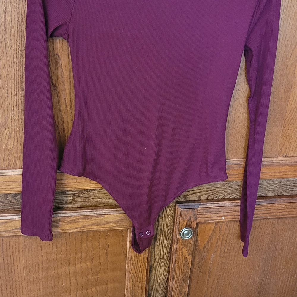 SO Deep Red Ribbed Bodysuit